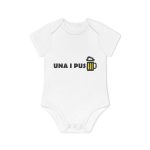 Body bebe manga corta organico - Blanco - Camiseta «Una i pus» cervessa Body bebe manga corta organico - Blanco - Camiseta «Una i pus» cervessa