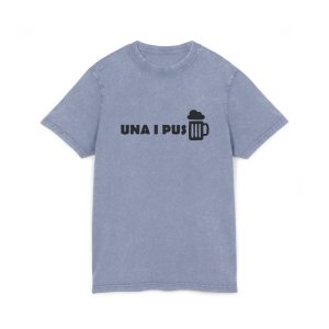 Camiseta lavado acido cuello redondo - Azul vintage - Una i pus