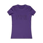 Camiseta mujer Favorite - Morado equipo - Camiseta «Vatuadell estirat» Camiseta mujer Favorite - Morado equipo - Camiseta «Vatuadell estirat»