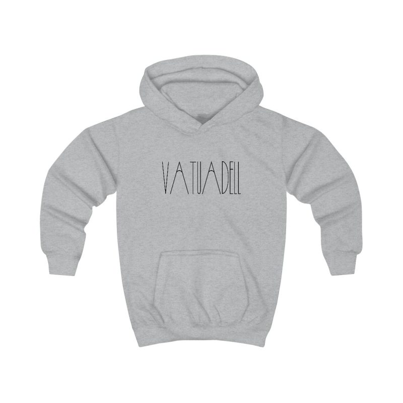 Sudadera con capucha infantil - Gris jaspeado claro - Camiseta «Vatuadell estirat»