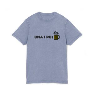 Camiseta lavado acido cuello redondo - Azul vintage - Camiseta «Una i pus» cervessa