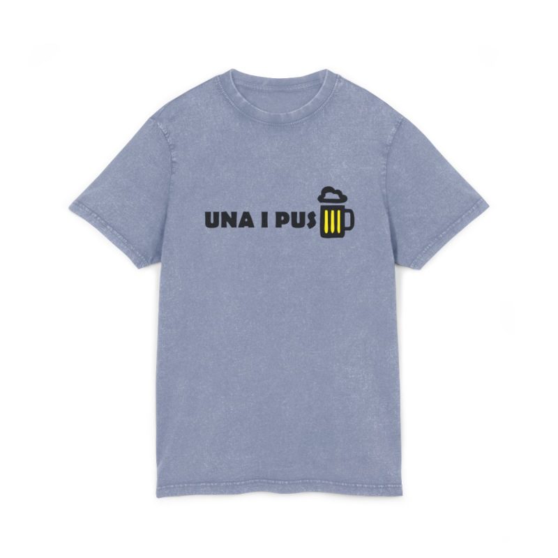 Camiseta lavado acido cuello redondo - Azul vintage - Camiseta «Una i pus» cervessa Camiseta lavado acido cuello redondo - Azul vintage - Camiseta «Una i pus» cervessa
