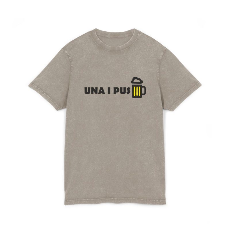 Camiseta lavado acido cuello redondo - Caqui oscuro - Camiseta «Una i pus» cervessa
