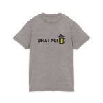 Camiseta lavado acido cuello redondo - Gris asfalto - Camiseta «Una i pus» cervessa Camiseta lavado acido cuello redondo - Gris asfalto - Camiseta «Una i pus» cervessa