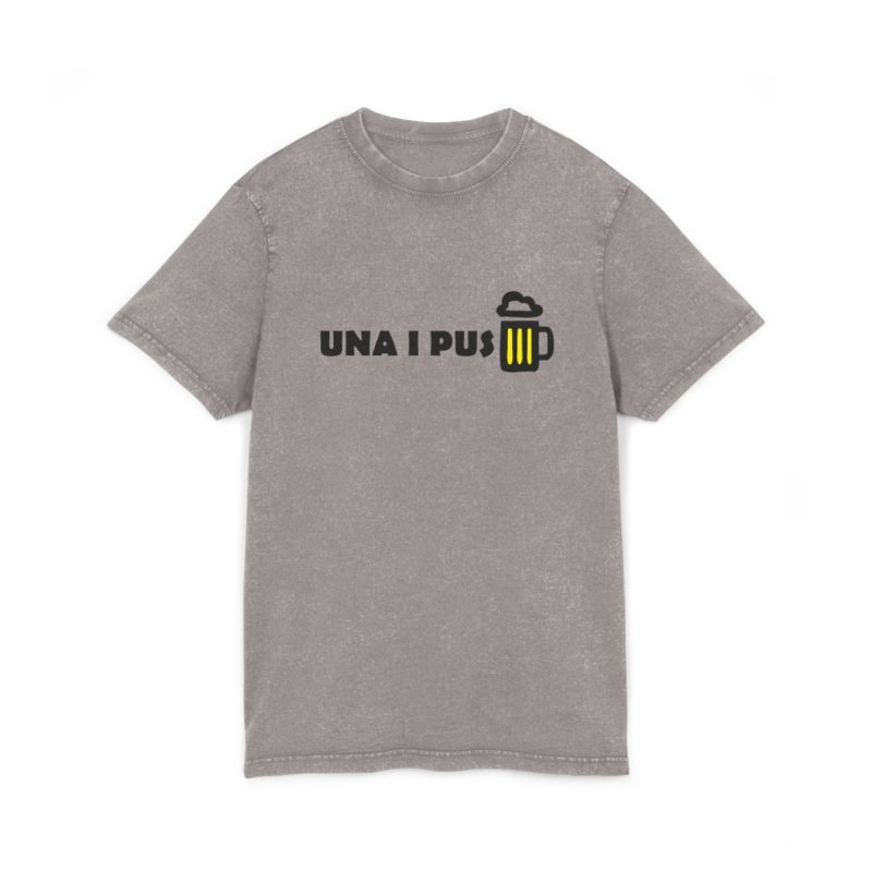 Camiseta lavado acido cuello redondo - Gris asfalto - Camiseta «Una i pus» cervessa