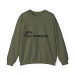 Sudadera cuello redondo - Verde militar - Camiseta «Te ventaré, ventall»