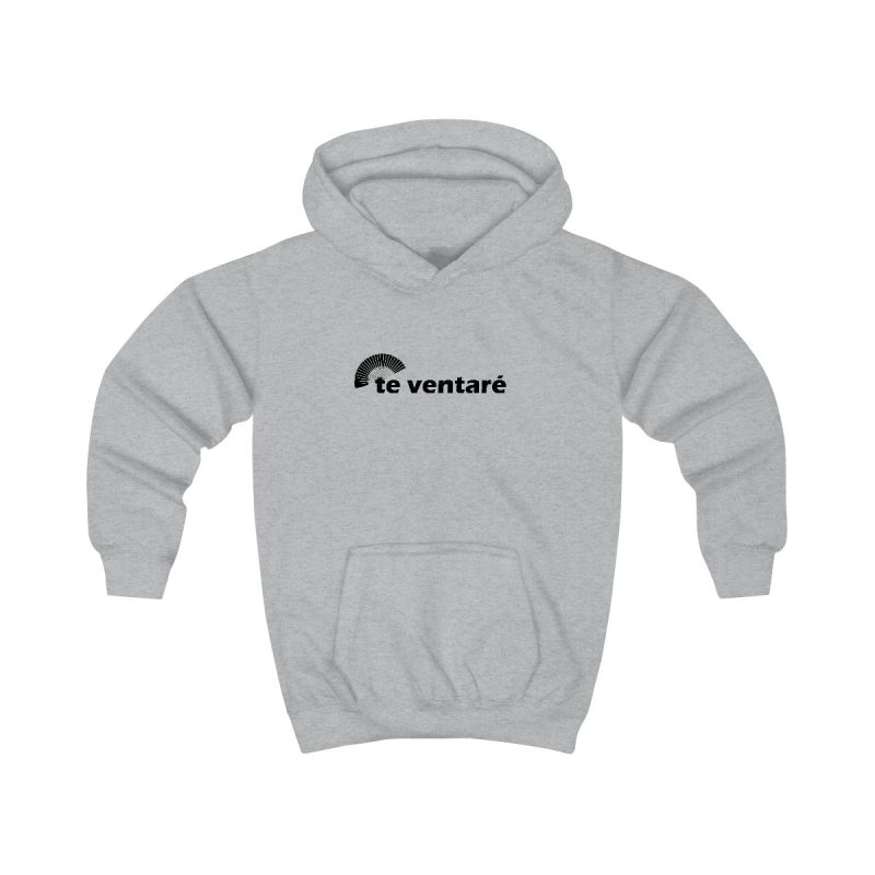 Sudadera con capucha infantil - Gris jaspeado claro - Camiseta «Te ventaré, ventall»