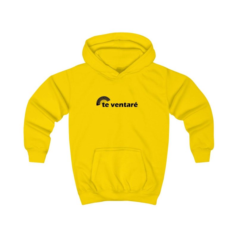Sudadera con capucha infantil - Amarillo sol - Camiseta «Te ventaré, ventall»