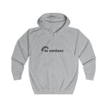 Sudadera con capucha y cremallera - Gris jaspeado claro - Camiseta «Te ventaré, ventall» Sudadera con capucha y cremallera - Gris jaspeado claro - Camiseta «Te ventaré, ventall»