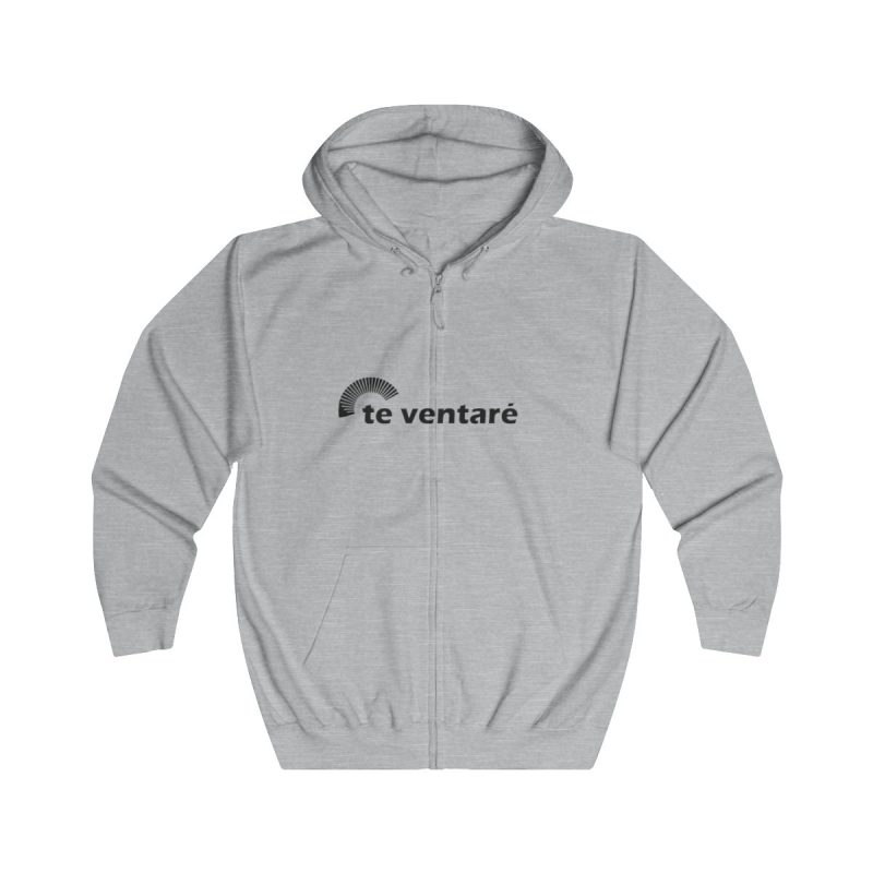Sudadera con capucha y cremallera - Gris jaspeado claro - Camiseta «Te ventaré, ventall»