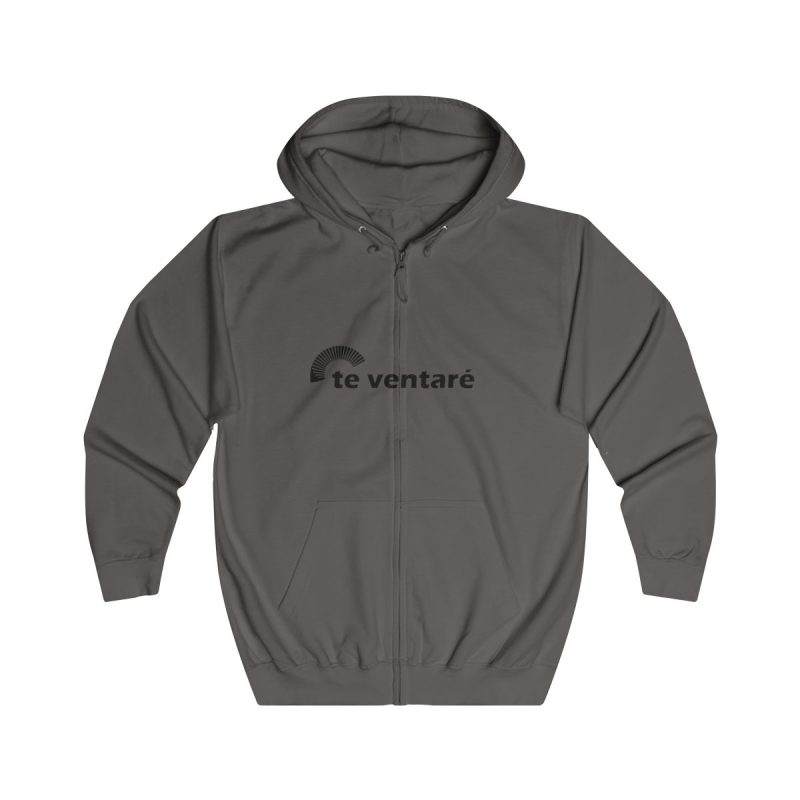 Sudadera con capucha y cremallera - Gris acero - Camiseta «Te ventaré, ventall»