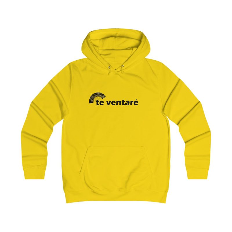 Sudadera universitaria mujer - Amarillo sol - Camiseta «Te ventaré, ventall»