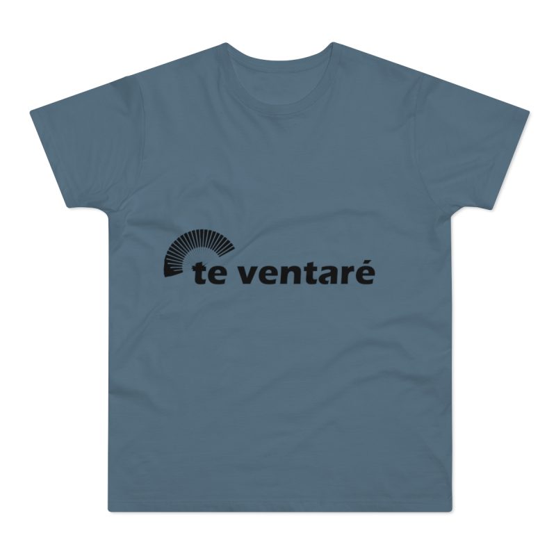 Camiseta hombre punto liso - Azul piedra - Camiseta «Te ventaré, ventall»