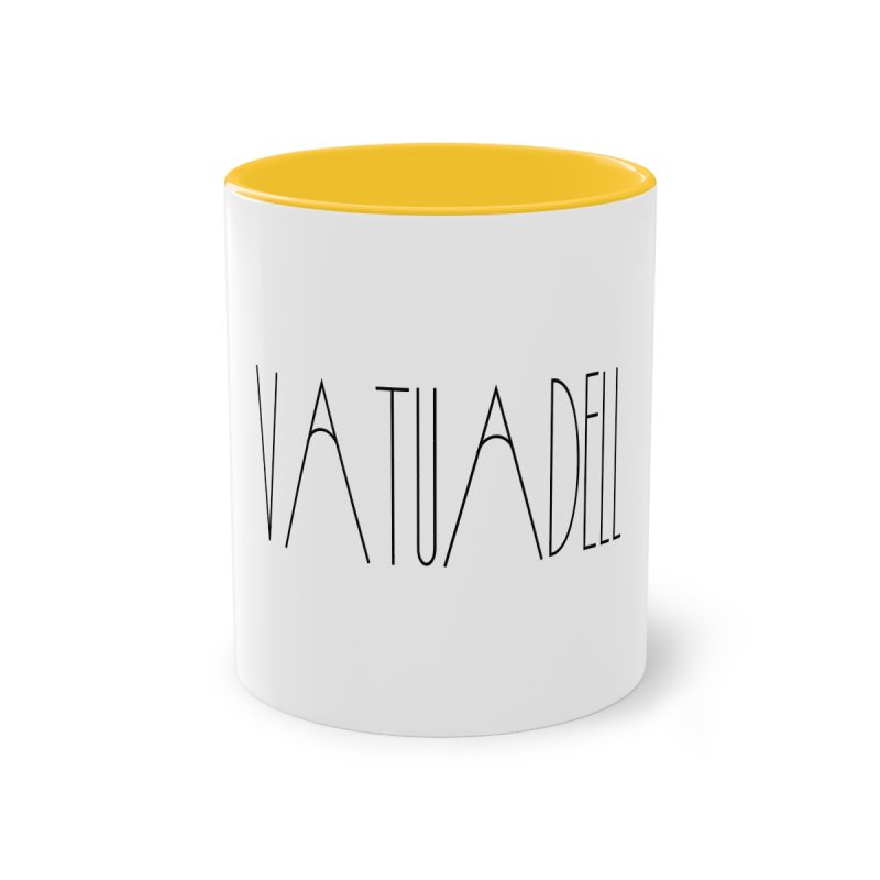 Taza bicolor - Amarillo dorado - Camiseta «Vatuadell estirat»