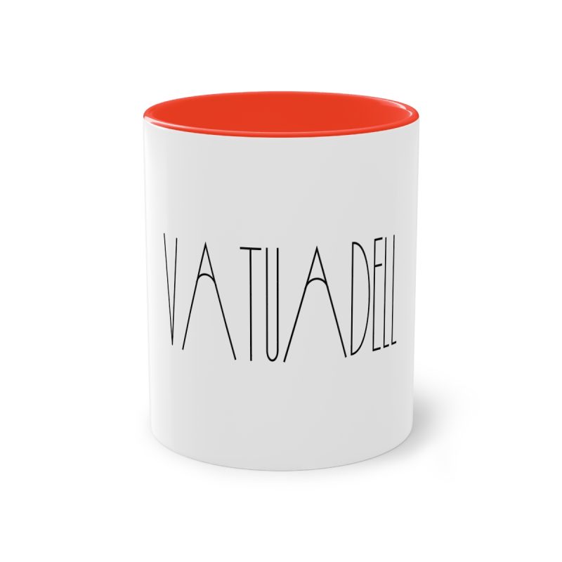 Taza bicolor - Rojo - Camiseta «Vatuadell estirat»