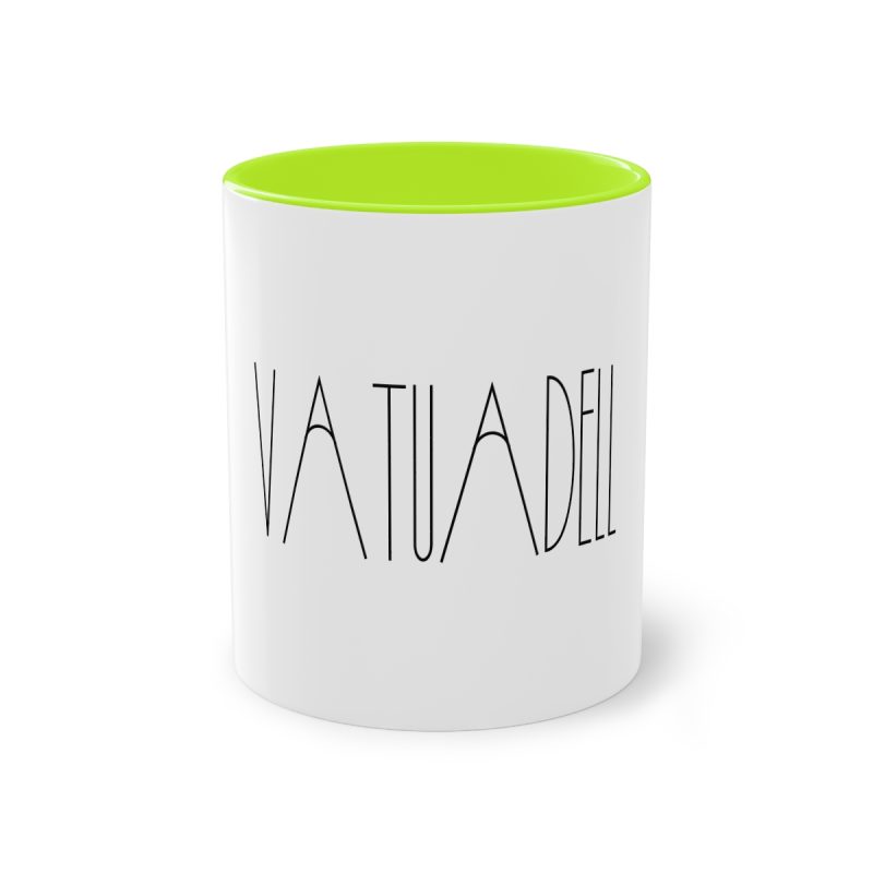 Taza bicolor - Verde claro - Camiseta «Vatuadell estirat»