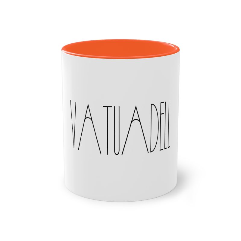 Taza bicolor - Naranja - Camiseta «Vatuadell estirat»