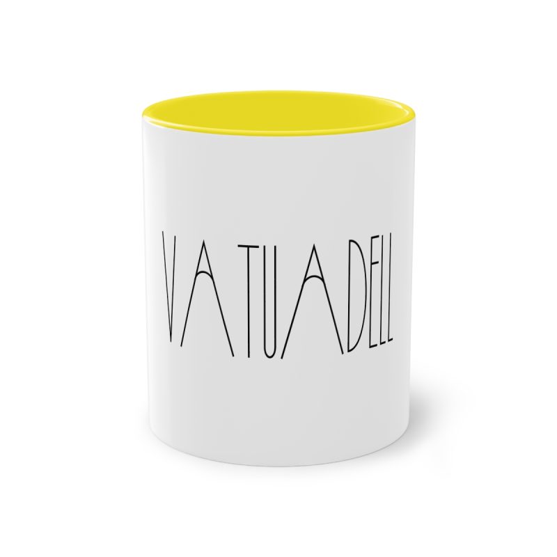 Taza bicolor - Amarillo - Camiseta «Vatuadell estirat»