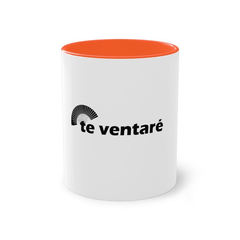 Taza bicolor - Naranja - Camiseta «Te ventaré, ventall»