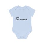 Body bebe manga corta organico - Azul empolvado - Camiseta «Te ventaré, ventall» Body bebe manga corta organico - Azul empolvado - Camiseta «Te ventaré, ventall»