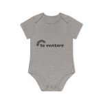 Body bebe manga corta organico - Gris jaspeado melange - Camiseta «Te ventaré, ventall» Body bebe manga corta organico - Gris jaspeado melange - Camiseta «Te ventaré, ventall»