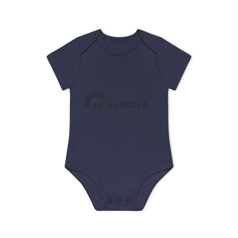 Body bebe manga corta organico - Azul marino nautico - Camiseta «Te ventaré, ventall»