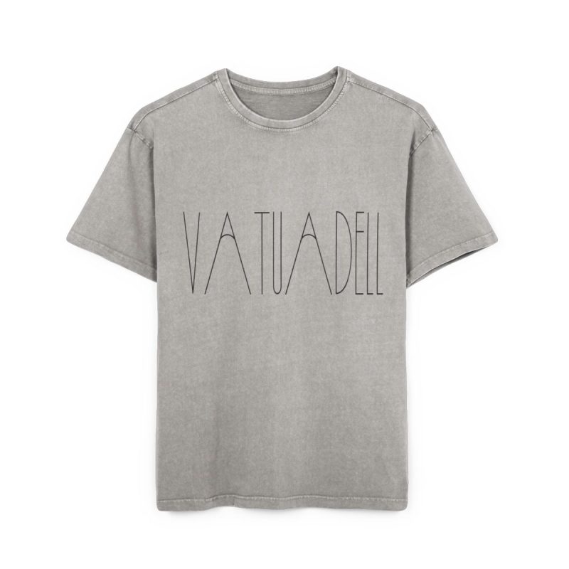 Camiseta oversize lavado acido - Gris asfalto - Camiseta «Vatuadell estirat» Camiseta oversize lavado acido - Gris asfalto - Camiseta «Vatuadell estirat»