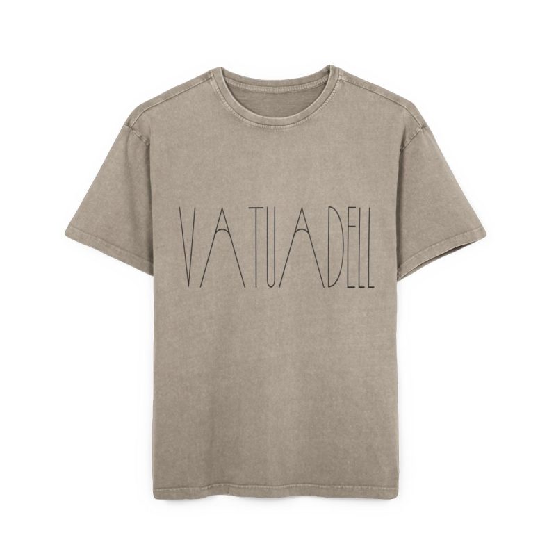 Camiseta oversize lavado acido - Caqui oscuro - Camiseta «Vatuadell estirat»