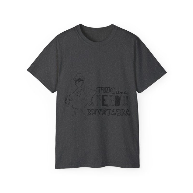 Camiseta ultra algodon - Gris oscuro jaspeado - Camiseta «Tenc una perdiu revetlera»