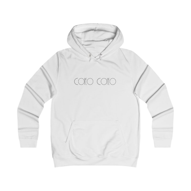 Sudadera universitaria mujer - Blanco artico - Camiseta «Copeo Copeo» Sudadera universitaria mujer - Blanco artico - Camiseta «Copeo Copeo»