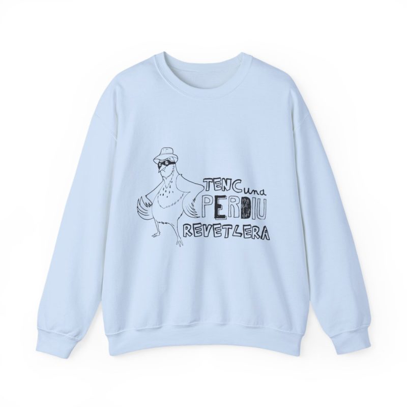 Sudadera cuello redondo - Azul claro - Camiseta «Tenc una perdiu revetlera»