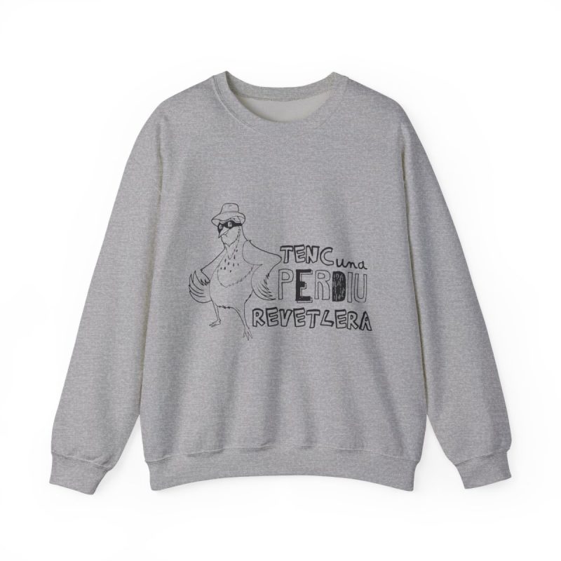 Sudadera cuello redondo - Gris deportivo - Camiseta «Tenc una perdiu revetlera»