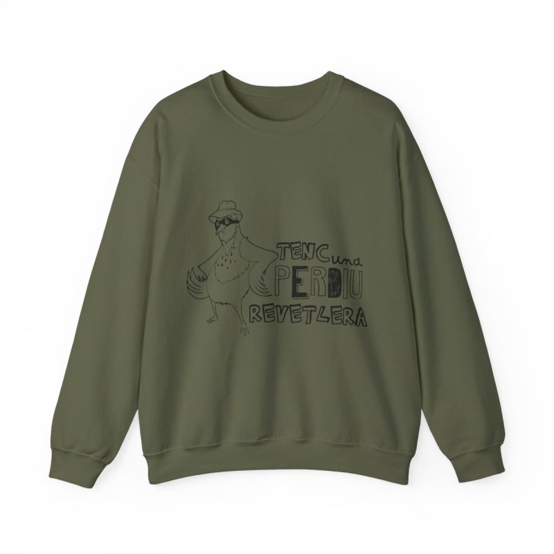 Sudadera cuello redondo - Verde militar - Camiseta «Tenc una perdiu revetlera»