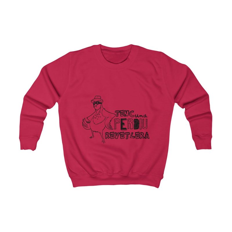 Sudadera infantil - Rojo fuego - Camiseta «Tenc una perdiu revetlera»