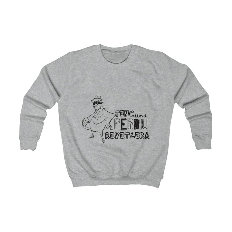 Sudadera infantil - Gris jaspeado claro - Camiseta «Tenc una perdiu revetlera»