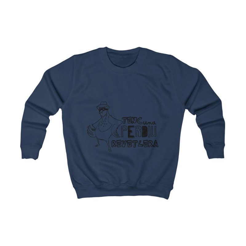 Sudadera infantil - Azul marino Oxford - Camiseta «Tenc una perdiu revetlera»