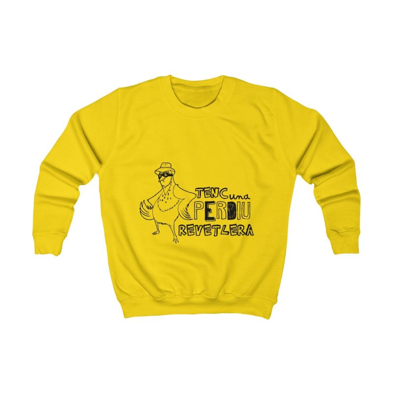 Sudadera infantil - Amarillo sol - Camiseta «Tenc una perdiu revetlera»