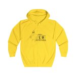 Sudadera con capucha y cremallera - Amarillo sol - Camiseta «Tenc una perdiu revetlera» Sudadera con capucha y cremallera - Amarillo sol - Camiseta «Tenc una perdiu revetlera»