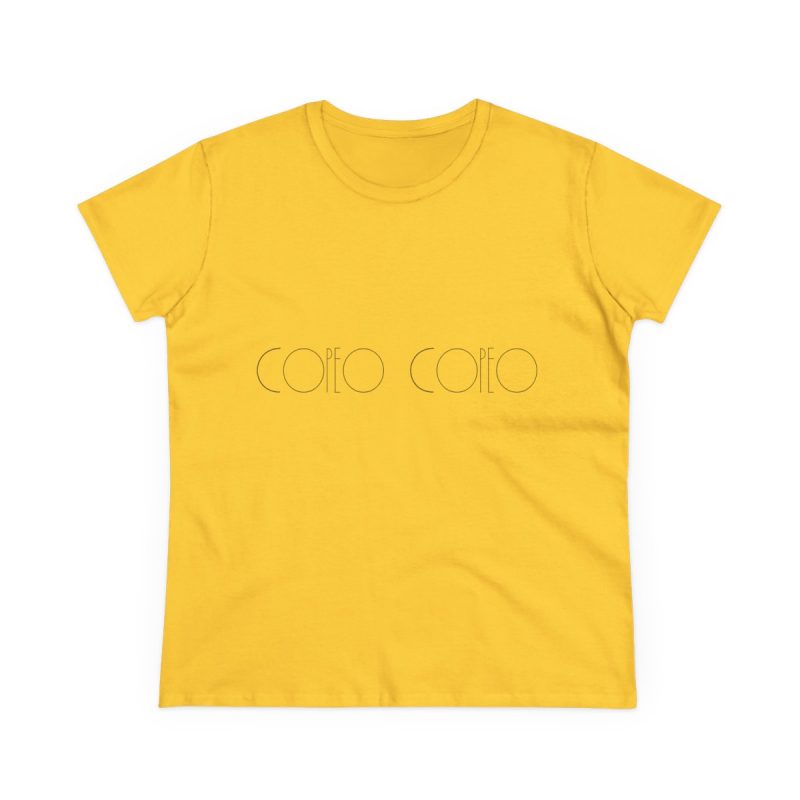 Camiseta mujer algodon medio - Amarillo margarita - Camiseta «Copeo Copeo» Camiseta mujer algodon medio - Amarillo margarita - Camiseta «Copeo Copeo»