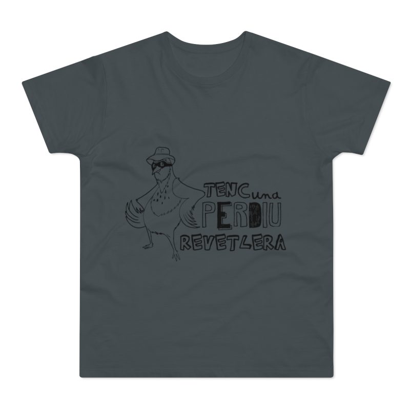 Camiseta hombre punto liso - Gris oscuro - Camiseta «Tenc una perdiu revetlera» Camiseta hombre punto liso - Gris oscuro - Camiseta «Tenc una perdiu revetlera»