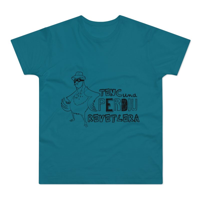Camiseta hombre punto liso - Azul diva - Camiseta «Tenc una perdiu revetlera»