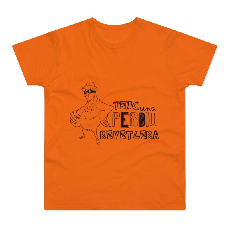 Camiseta hombre punto liso - Naranja - Camiseta «Tenc una perdiu revetlera»