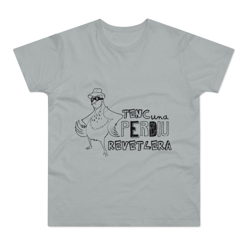 Camiseta hombre punto liso - Gris Pacifico - Camiseta «Tenc una perdiu revetlera»