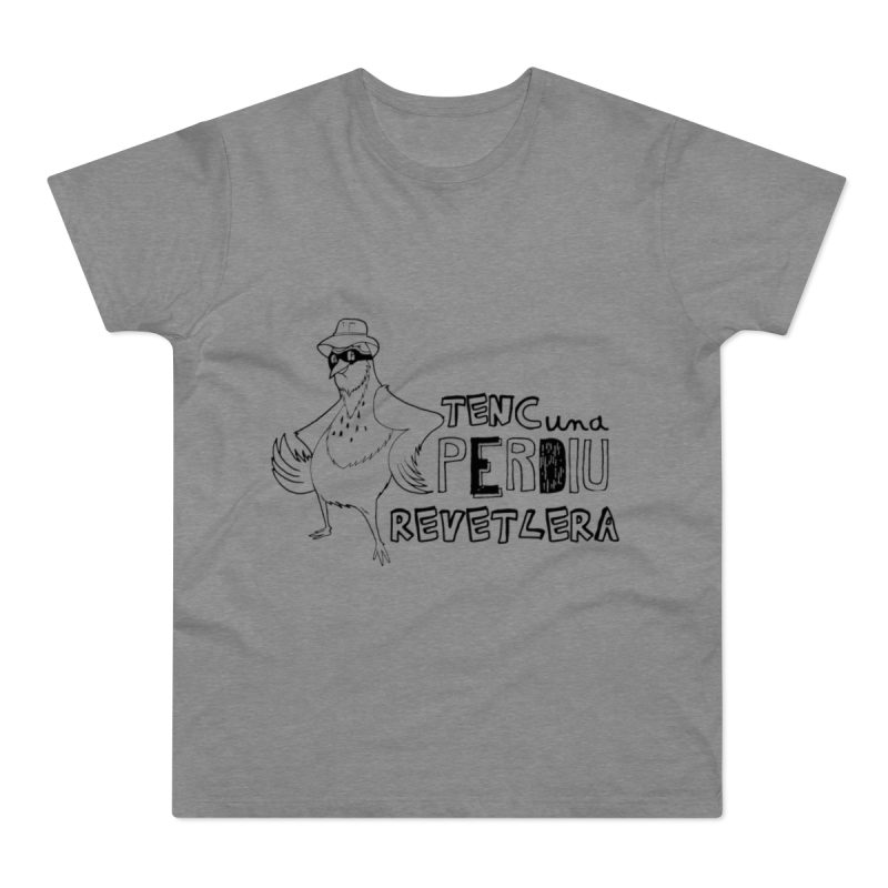 Camiseta hombre punto liso - Gris deportivo jaspeado - Camiseta «Tenc una perdiu revetlera»