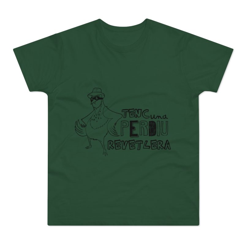 Camiseta hombre punto liso - Verde botella - Camiseta «Tenc una perdiu revetlera»