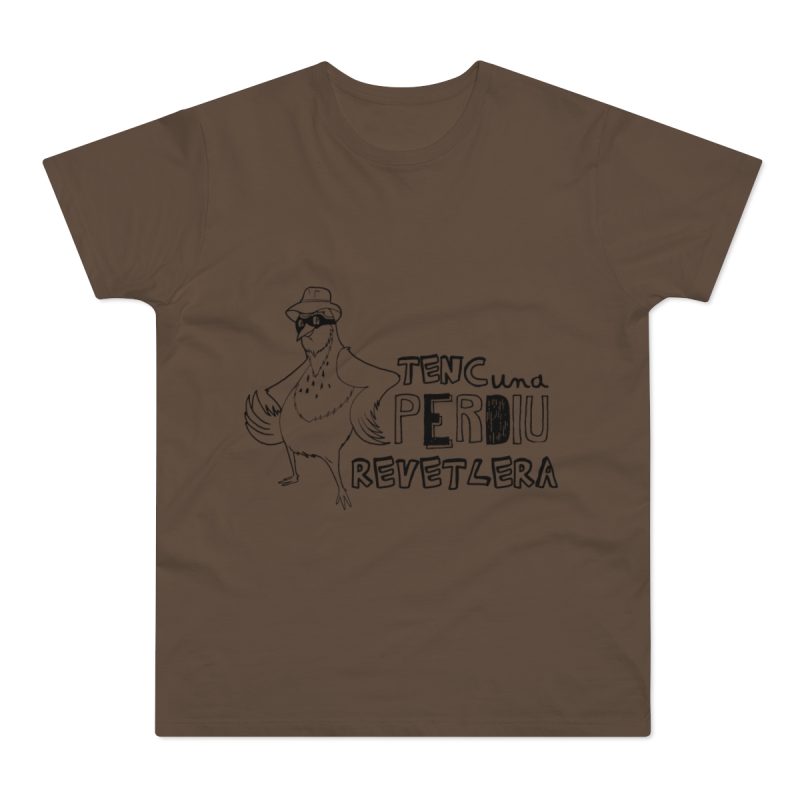 Camiseta hombre punto liso - Marron chocolate - Camiseta «Tenc una perdiu revetlera»