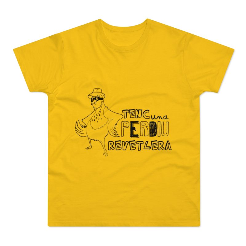 Camiseta hombre punto liso - Amarillo dorado - Camiseta «Tenc una perdiu revetlera»