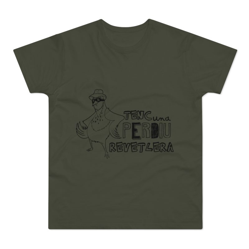 Camiseta hombre punto liso - Caqui urbano - Camiseta «Tenc una perdiu revetlera»