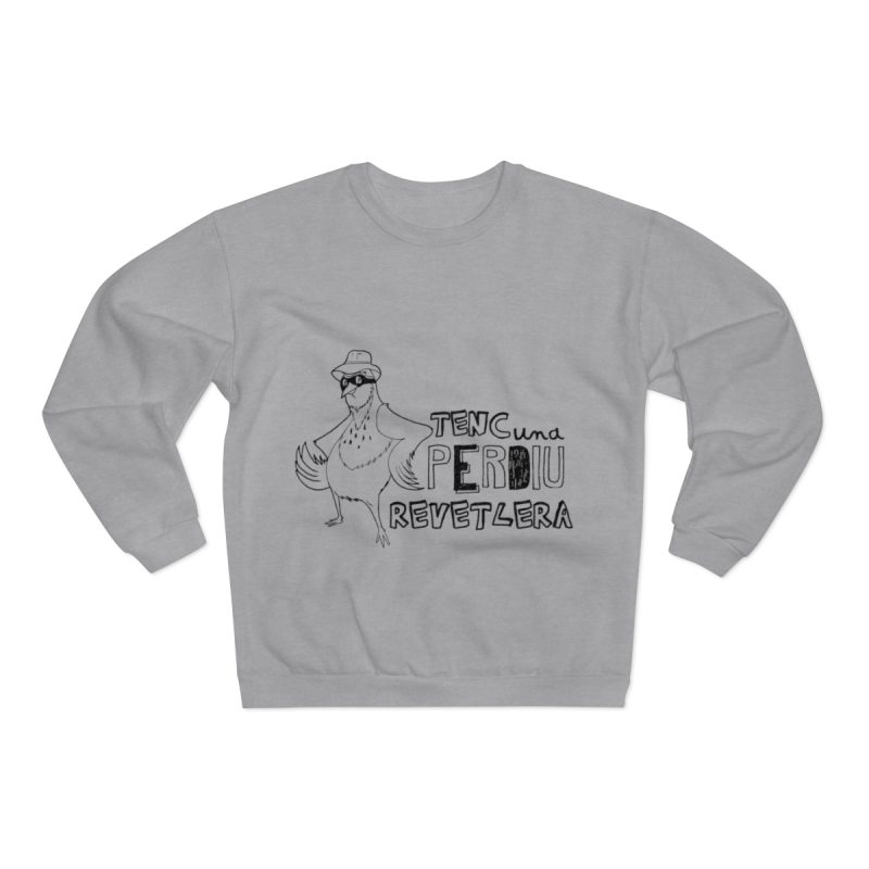 Sudadera cuello redondo premium - Gris jaspeado claro - Camiseta «Tenc una perdiu revetlera»