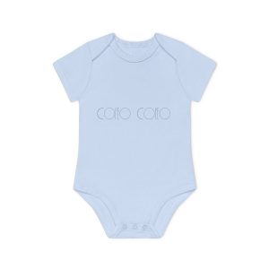 Body bebe manga corta organico - Azul empolvado - Camiseta «Copeo Copeo»